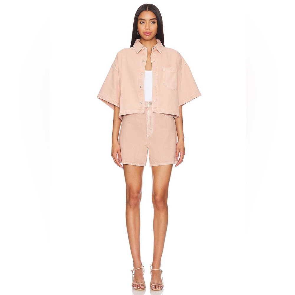NWT AGOLDE - Rona Box Shirt in Pink Salt - Picture 5 of 8